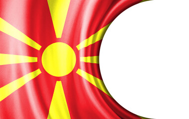 Abstract illustration, North Macedonia flag with a semi-circular area White background for text or images.