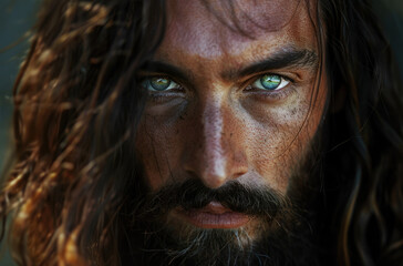 Fototapeta premium Close portrait of Jesus, savior of mankind
