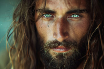 Fototapeta premium Close portrait of Jesus, savior of mankind