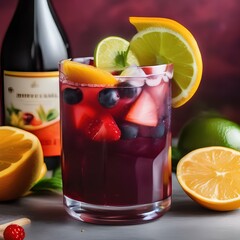 A fruity sangria with slices of citrus fruits and berries4