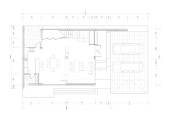 Floor plan designed building on the drawing.