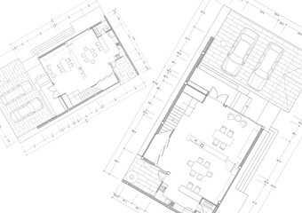 Floor plan designed building on the drawing.