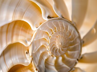 An amazing fibonacci pattern in a nautilus shell - Powered by Adobe