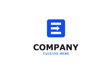 letter e and arrow modern logo