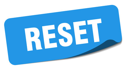 reset sticker. reset label