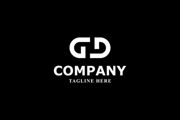 letter g and d with black background logo