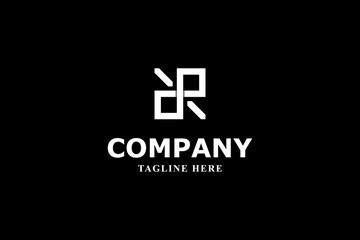 letter r r abstract with black background logo
