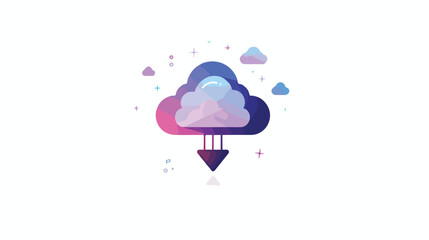 Cloud upload vector icon sign symbol. isolated graphi