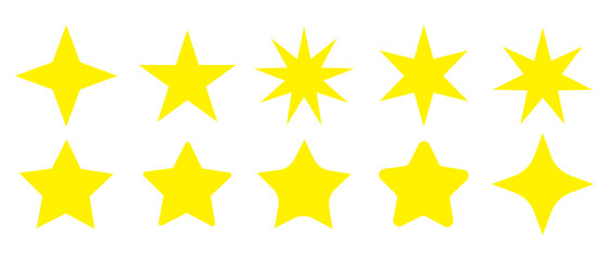 Sparkles, stars and bursts icons, twinkling stars. Vector set of different black sparkles icons. Used in web , templates . Isolated on white background in eps 10.