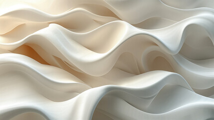 Obraz premium Serene white wavy texture flowing in a seamless abstract design.