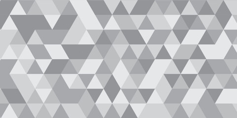 Abstract geometric white and gray grid pattern diagonal background. seamless mosaic and low polygon triangle texture wallpaper. Triangle shape retro wall grid pattern  vector square element.