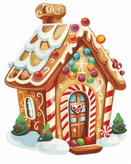 Whimsical Gingerbread House with Festive Decorations