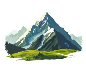 Majestic Mountain Range Digital Illustration