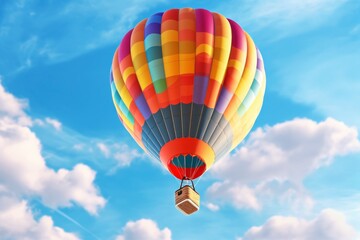 Hot air balloon. Sky background. 
