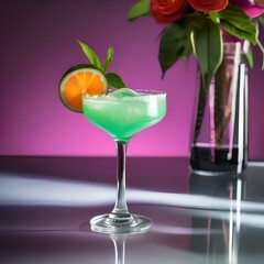 A fruity daiquiri cocktail with a slice of lime2
