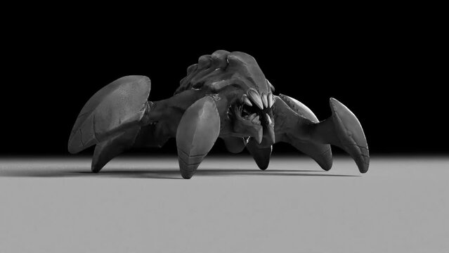 Mutant space spider crawling
