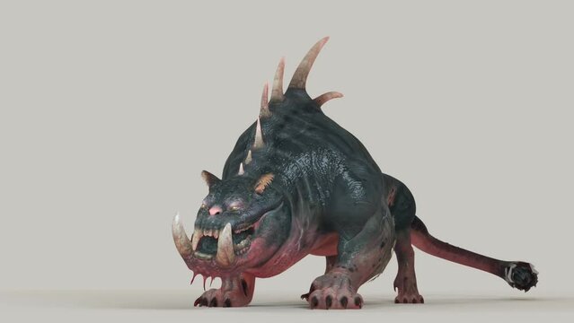 Space ferocious monster  growls