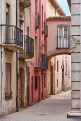 Picturesque city center of La Bisbal. Baix Emporda, Catalonia. Spain