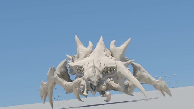 Mutant space spider crawling