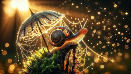 Gossamer Dreams: A Snail's Journey Through Dewy Wonderland - 786928321