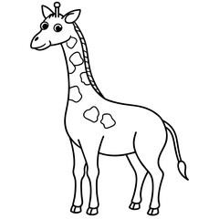 giraffe isolated mascot,giraffe silhouette,giraffe vector,icon,svg,characters,Holiday t shirt,black giraffe drawn trendy logo Vector illustration,giraffe line art on a white background