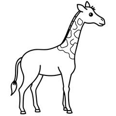 giraffe isolated mascot,giraffe silhouette,giraffe vector,icon,svg,characters,Holiday t shirt,black giraffe drawn trendy logo Vector illustration,giraffe line art on a white background