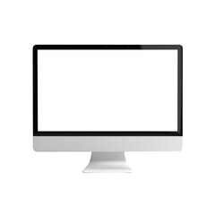 white background, computer screen product mockup on transparency background PNG