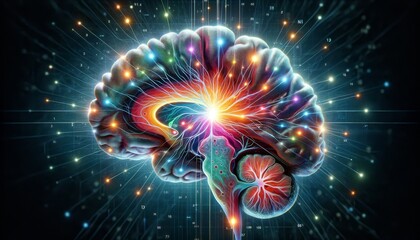 A visualization of the brain's hippocampus area with enhanced neural activity, signifying memory encoding and retrieval.