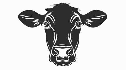 Cow head  black silhouette vector illustration for l