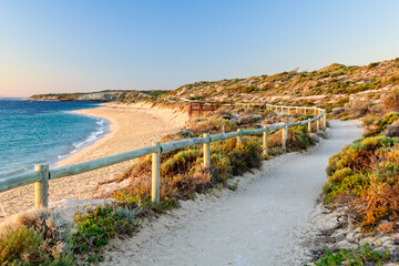 Walking path along Gnarabup Beach - Prevelly, WA, Australia