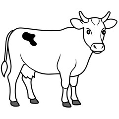 Fototapeta premium cow isolated mascot,cow silhouette,cow vector,icon,svg,characters,Holiday t shirt,black cow drawn trendy logo Vector illustration,cow line art on a white background