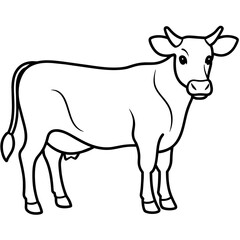 cow isolated mascot,cow silhouette,cow vector,icon,svg,characters,Holiday t shirt,black cow drawn trendy logo Vector illustration,cow line art on a white background