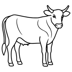 Obraz na płótnie Canvas cow isolated mascot,cow silhouette,cow vector,icon,svg,characters,Holiday t shirt,black cow drawn trendy logo Vector illustration,cow line art on a white background