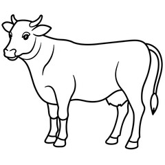 cow isolated mascot,cow silhouette,cow vector,icon,svg,characters,Holiday t shirt,black cow drawn trendy logo Vector illustration,cow line art on a white background