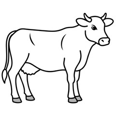 cow isolated mascot,cow silhouette,cow vector,icon,svg,characters,Holiday t shirt,black cow drawn trendy logo Vector illustration,cow line art on a white background