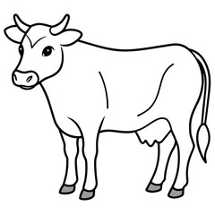 cow isolated mascot,cow silhouette,cow vector,icon,svg,characters,Holiday t shirt,black cow drawn trendy logo Vector illustration,cow line art on a white background