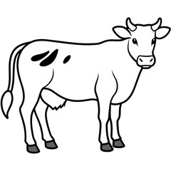 cow isolated mascot,cow silhouette,cow vector,icon,svg,characters,Holiday t shirt,black cow drawn trendy logo Vector illustration,cow line art on a white background