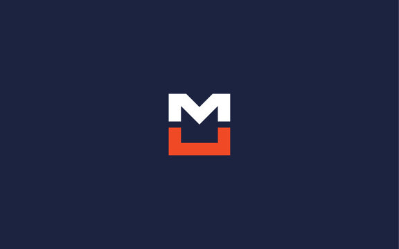 letter mu with square logo icon design vector design template inspiration