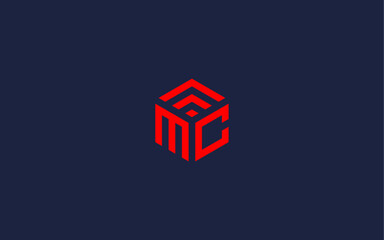 letter mc with hexagon logo icon design vector design template inspiration