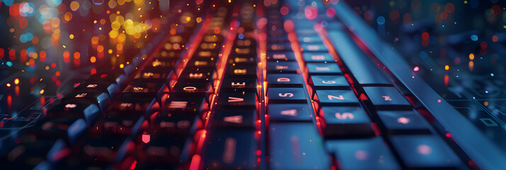 close up of a keyboard,A close up of a black keyboard with the word intel on the side,Sci Fi Modern Sci-fi Blue Circuit Background
 - obrazy, fototapety, plakaty