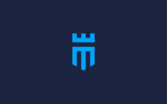 letter m with castle logo icon design vector design template inspiration