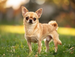 A Chihuahua Dog on the Grass