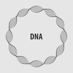 DNA abstract round frame, human genetic symbol