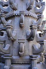 Deepmal in temple. stone place for oil lamps. ashtavinayak temple. Maharashtra.