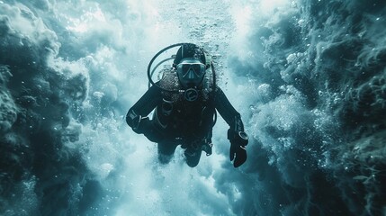 A diver underwater