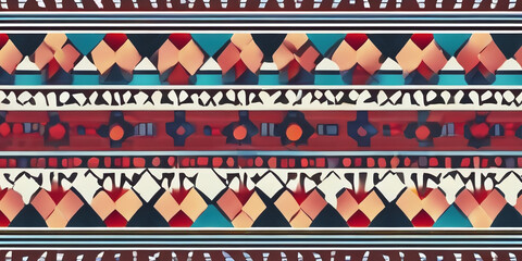 Geometric Harmony: Exploring Tessellated Triangles and Repeating Rhombuses in Blue Red and Gray"