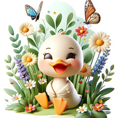 3d duckling in spring