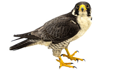 peregrine falcon (Falco peregrinus), bird of prey isolated on a white background, cut out 