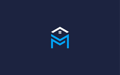 letter mm with house logo icon design vector design template inspiration