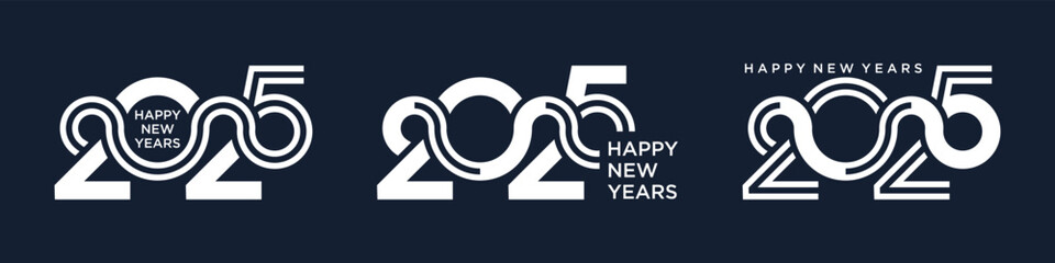 Happy new year 2025 design vector. trendy new year 2025 logo design template